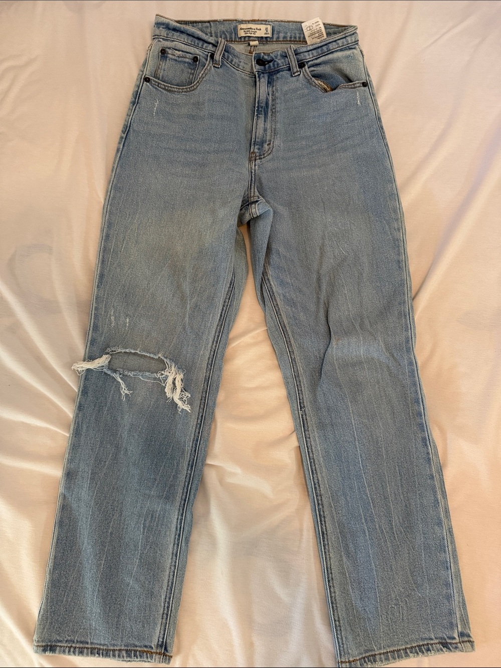 Abercrombie & Fitch Light Blue Straight-Leg Women's Jeans